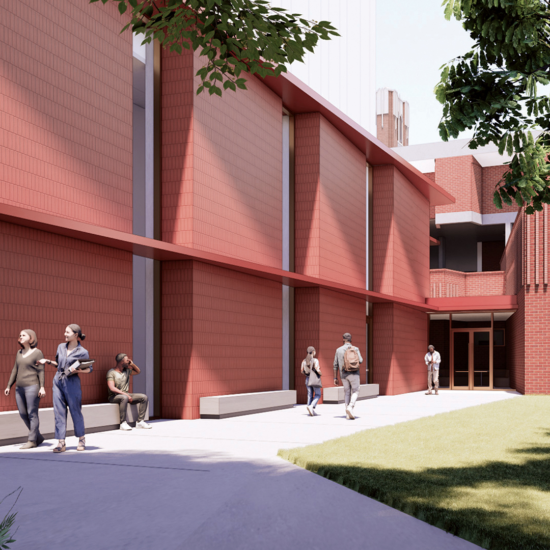 path connecting Steinbrenner Hall to new School of Music addition